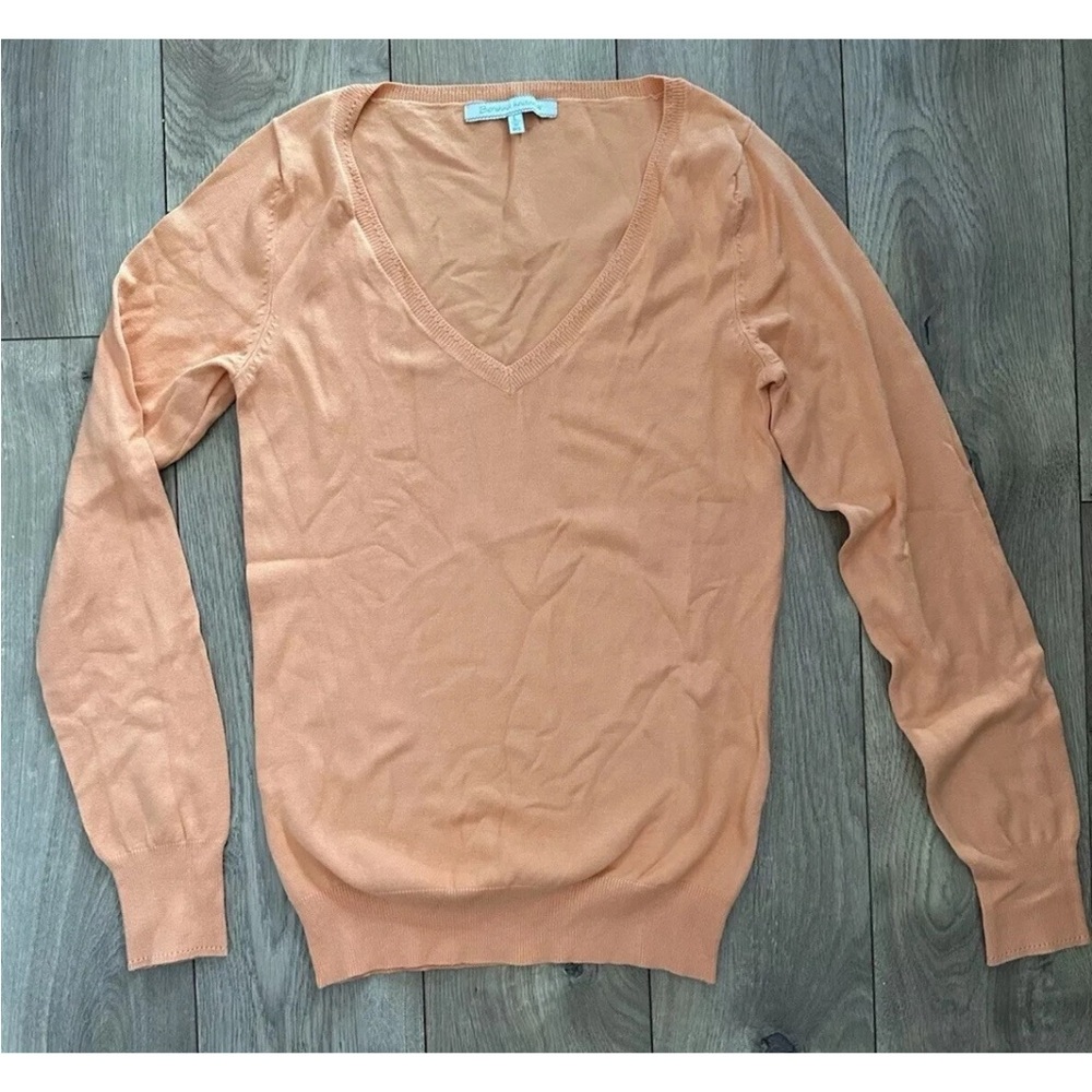 Bershka Knitwear in Soft Orange V neck sweater spring summer sweater